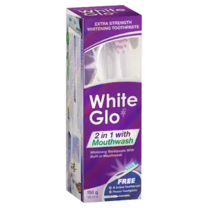 WHITE GLO 2IN1 WHITENING TOOTHPASTE WITH MOUTHWASH 100 ML